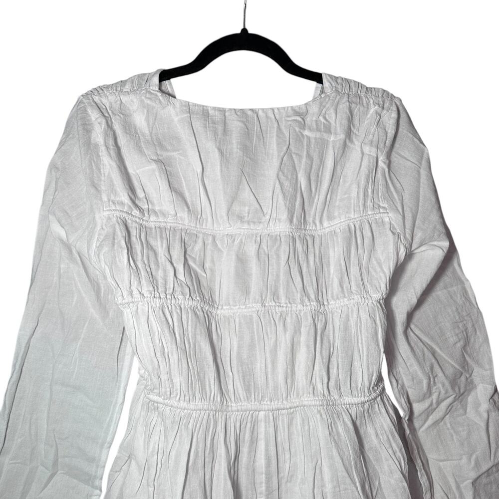 j.crew tiered tie-front dress in beach cotton white ca803 women size xsmall - Picture 5 of 8